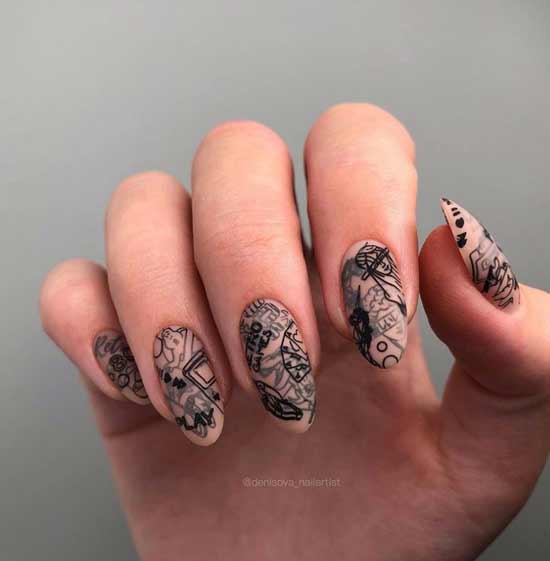 Матовый дизайн ногтей для подростков