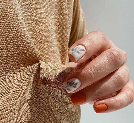 Матовый дизайн на короткие ногти