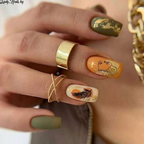 Слайдеры на ногтях с веточками фото