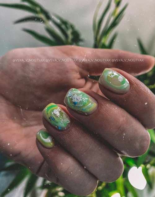 Светло-зеленые текстуры ногти