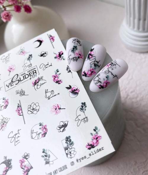 Слайдеры цветы на ногтях