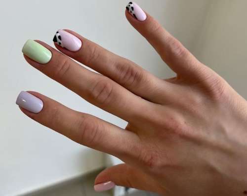 Нежно-розовые короткие ногти дизайн