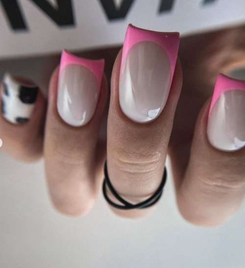 Черно-розовые ногти