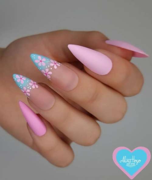 Дизайн розовые ногти