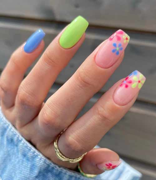 Цветочки на ногтях
