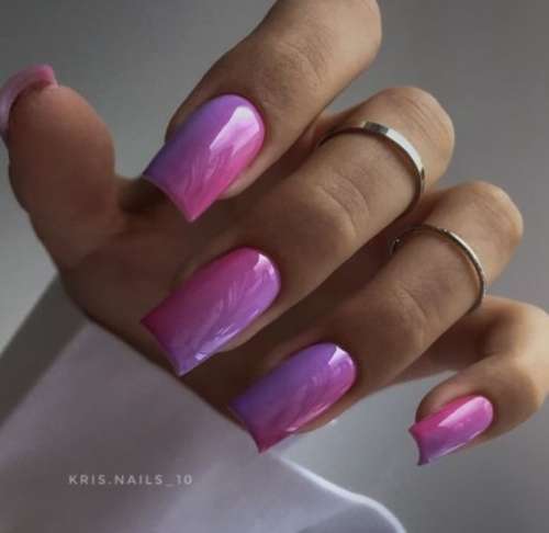 Сиреневый + розовый дизайн ногтей